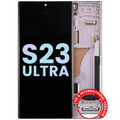OLED-Display mit Rahmen für Samsung Galaxy S23 Ultra Lavender Service Pack