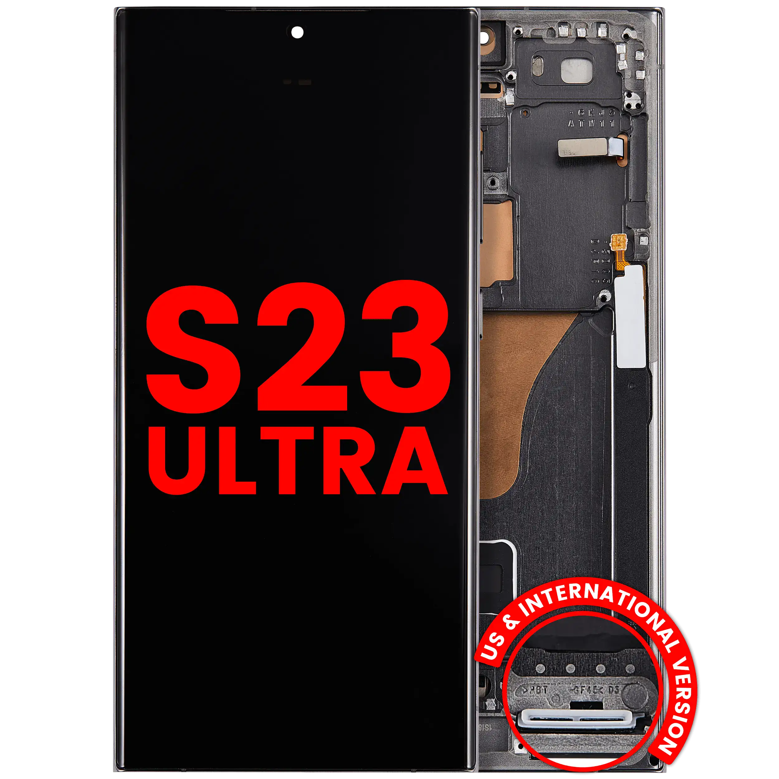 OLED-Display mit Rahmen für Samsung Galaxy S23 Ultra Grün (Aftermarket Plus)