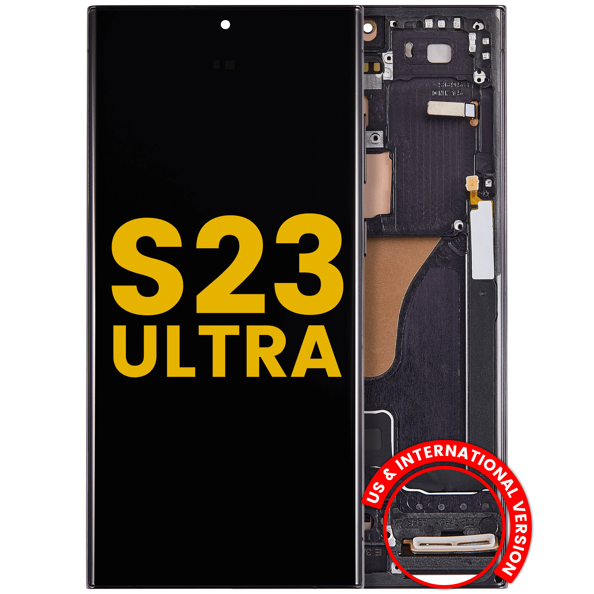 OLED-Display mit Rahmen Samsung S23 Ultra Refurbished Phantom Black