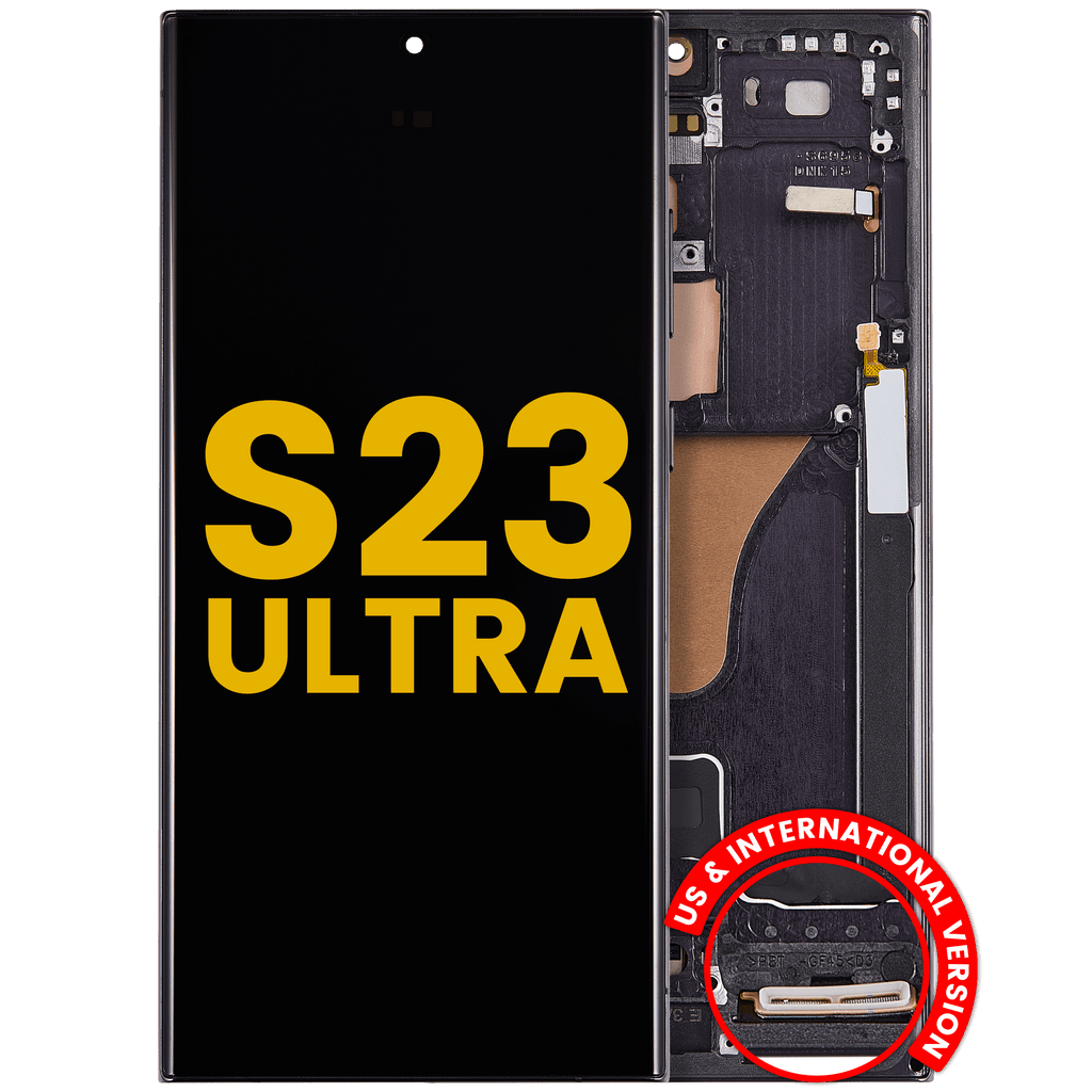 OLED-Display mit Rahmen Samsung S23 Ultra Refurbished Phantom Black