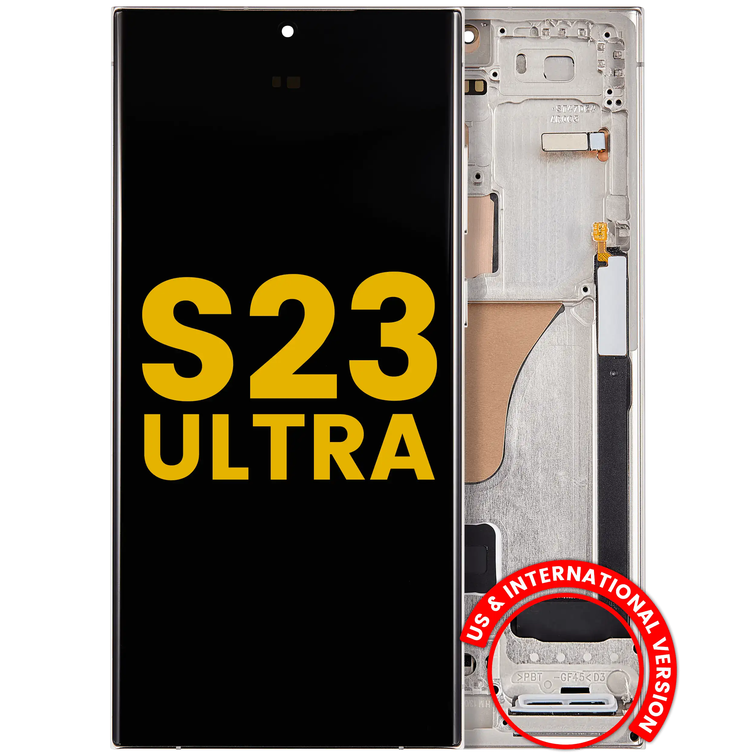 Samsung Galaxy S23 Ultra OLED-Display mit Rahmen Cream Refurbished