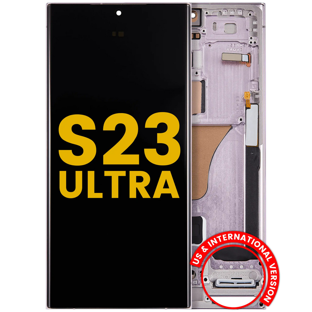 OLED Display with Frame for Samsung Galaxy S23 Ultra (US & International) (Refurbished) (Lavender)