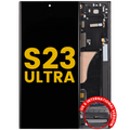 OLED Display with Frame for Samsung Galaxy S23 Ultra (US & International) (Refurbished) (Graphite/Red)