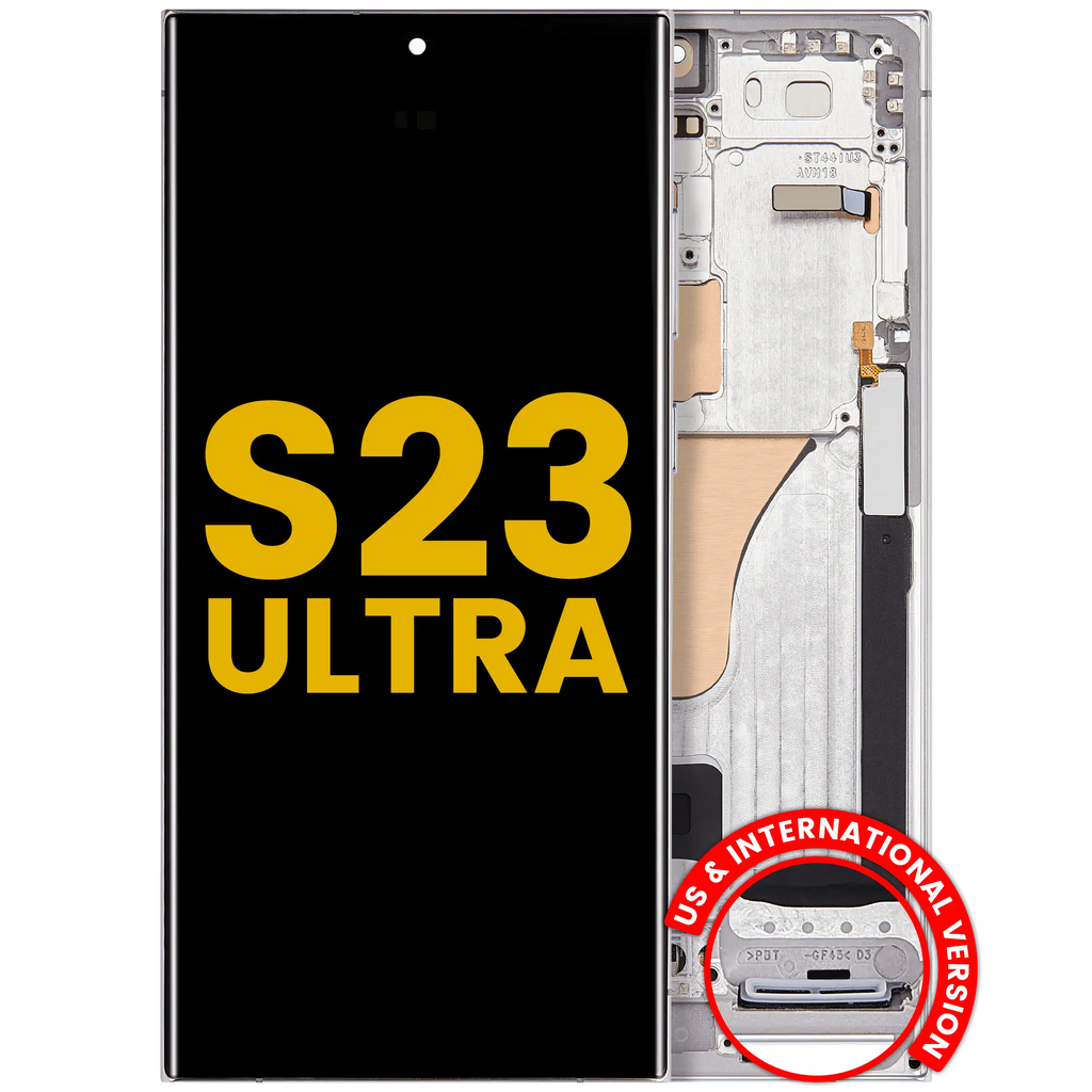 OLED Display with Frame for Samsung Galaxy S23 Ultra (US & International) (Refurbished) (Sky Blue)