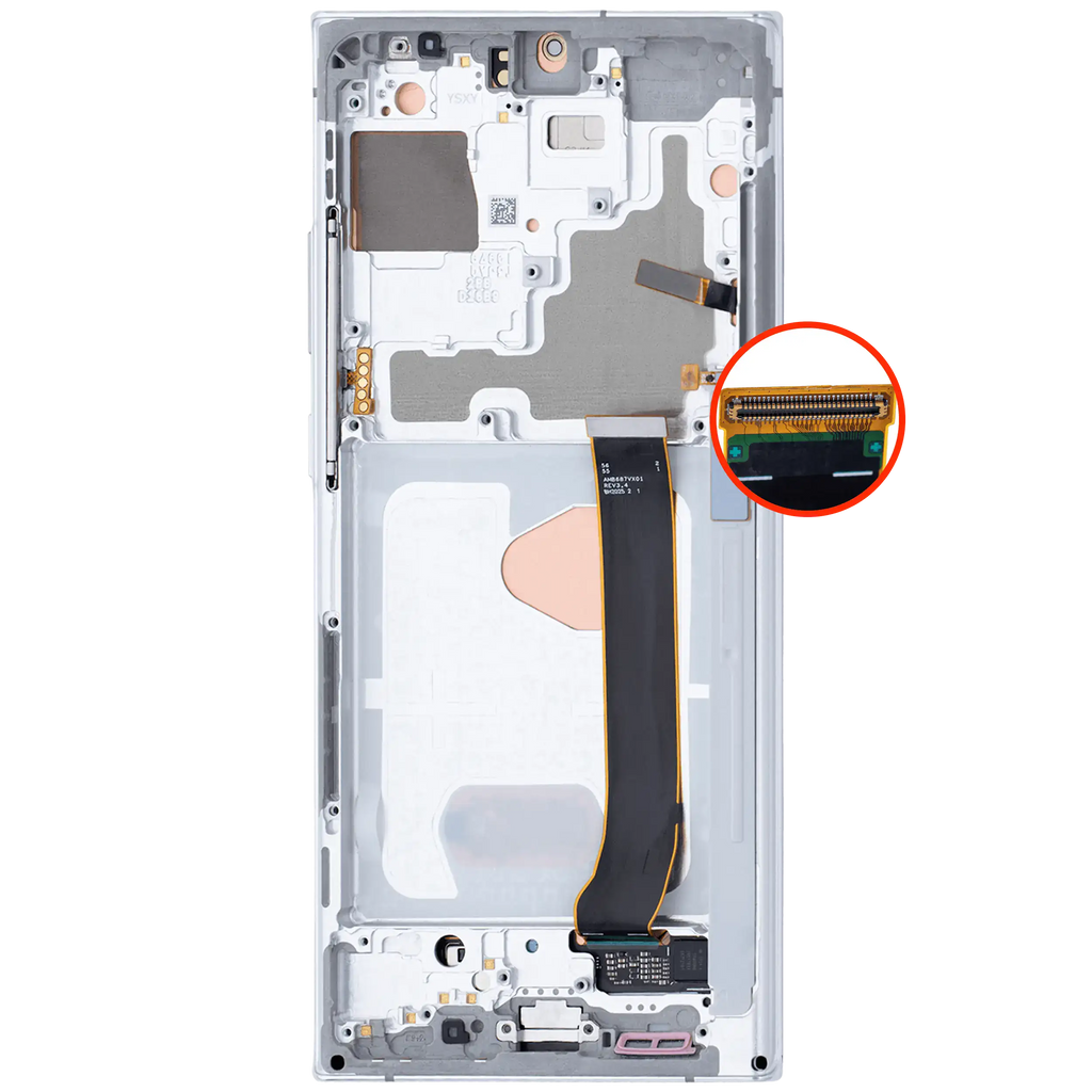 OLED-Display mit Rahmen für Samsung Note20 Ultra 5G (Aftermarket Pro, Mystic Whi