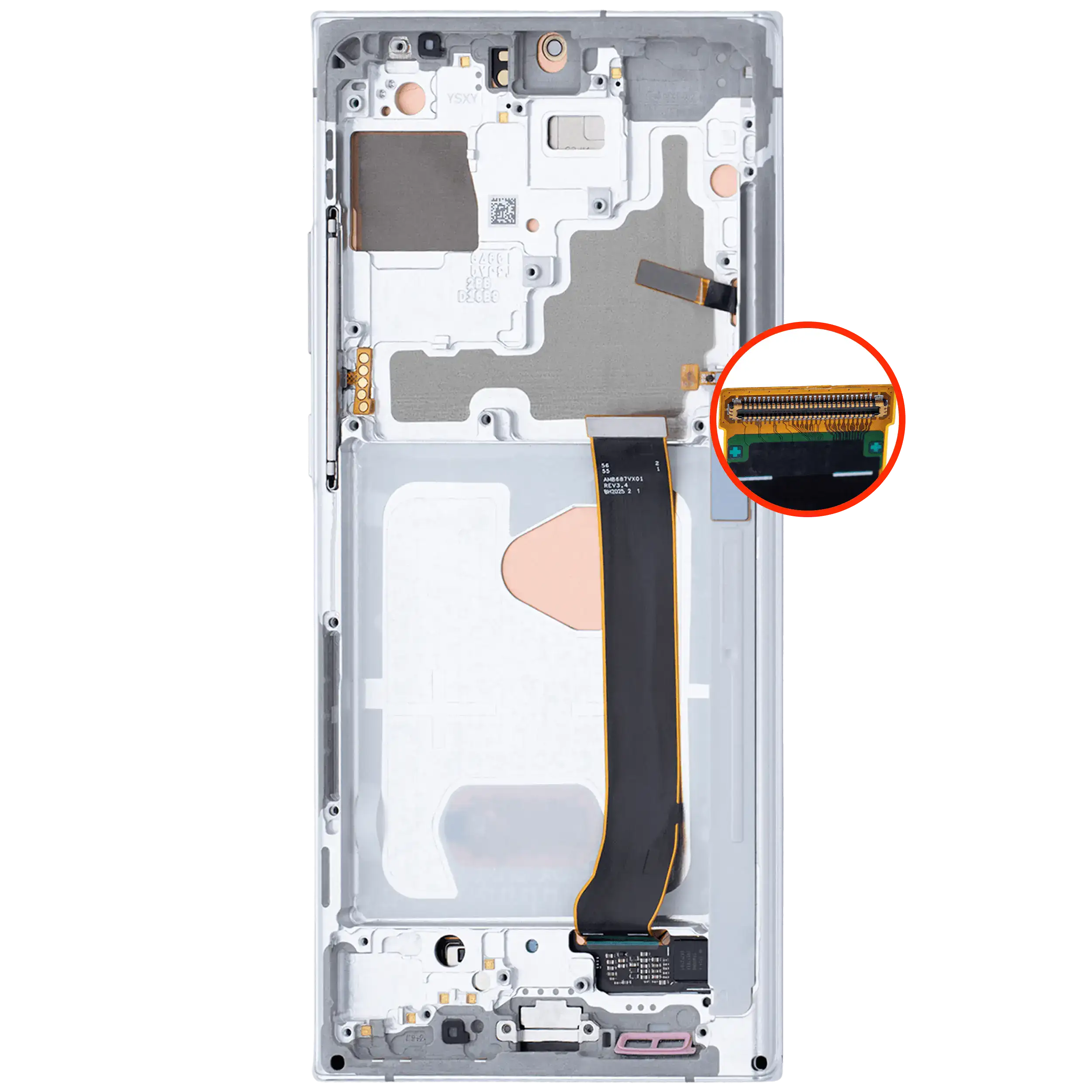 OLED-Display mit Rahmen für Samsung Note20 Ultra 5G (Aftermarket Pro, Mystic Whi