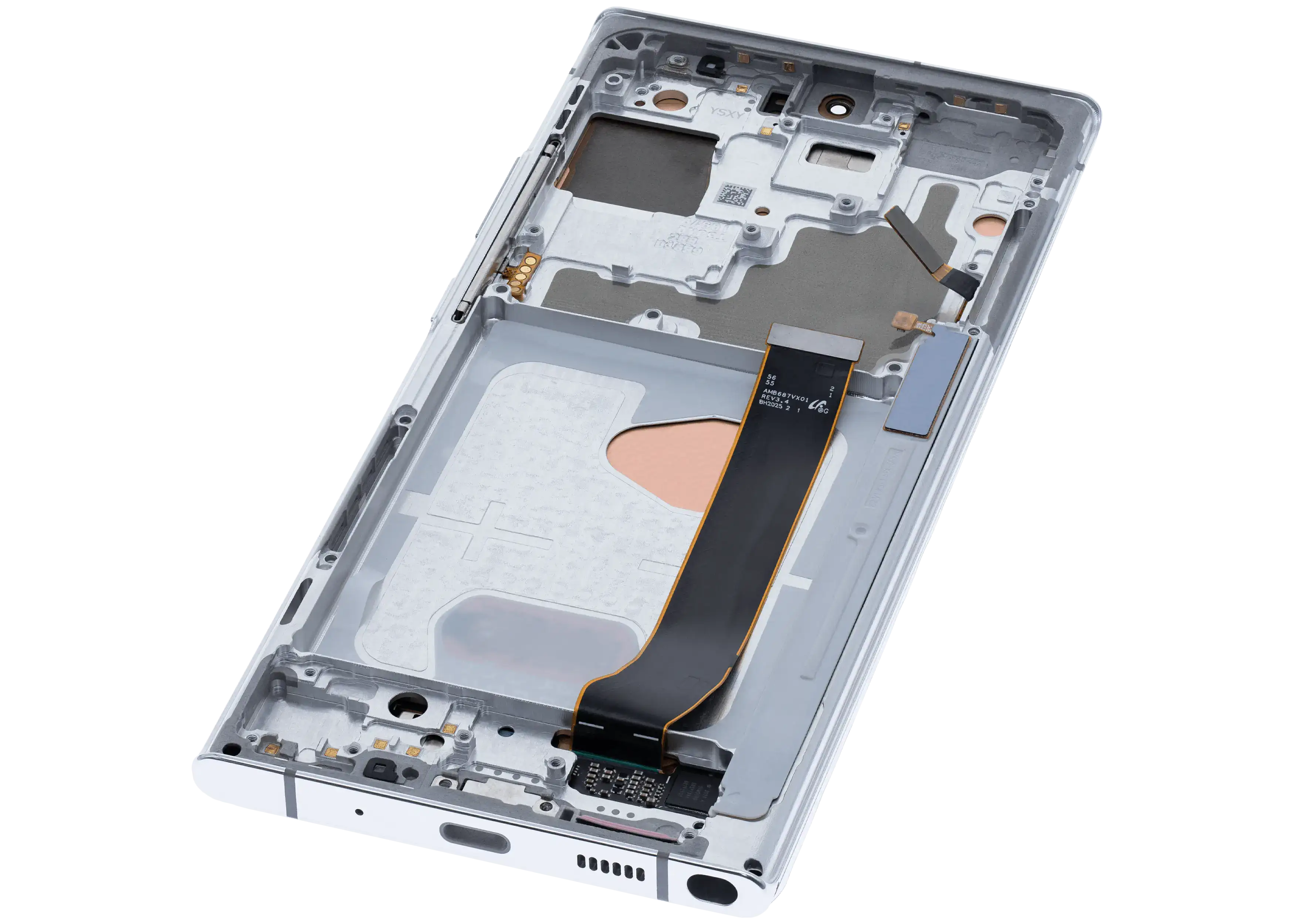 OLED-Display mit Rahmen für Samsung Note20 Ultra 5G (Aftermarket Pro, Mystic Whi