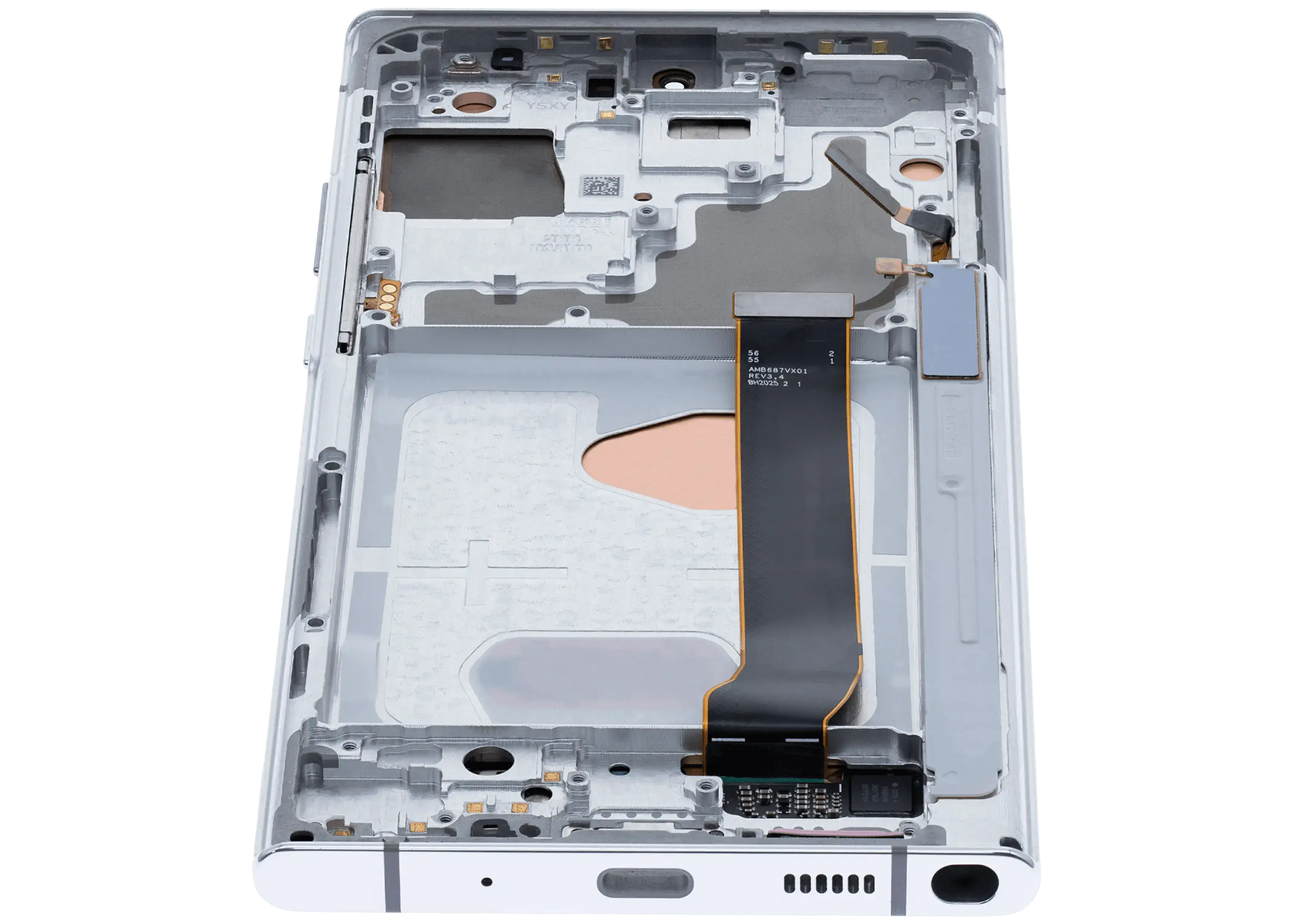 OLED-Display mit Rahmen für Samsung Note20 Ultra 5G (Aftermarket Pro, Mystic Whi