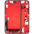 Midframe/Rahmen m. Ladebuchse-Flex+Kleinteile f. iPhone 14 Plus US Rot OEM Pull