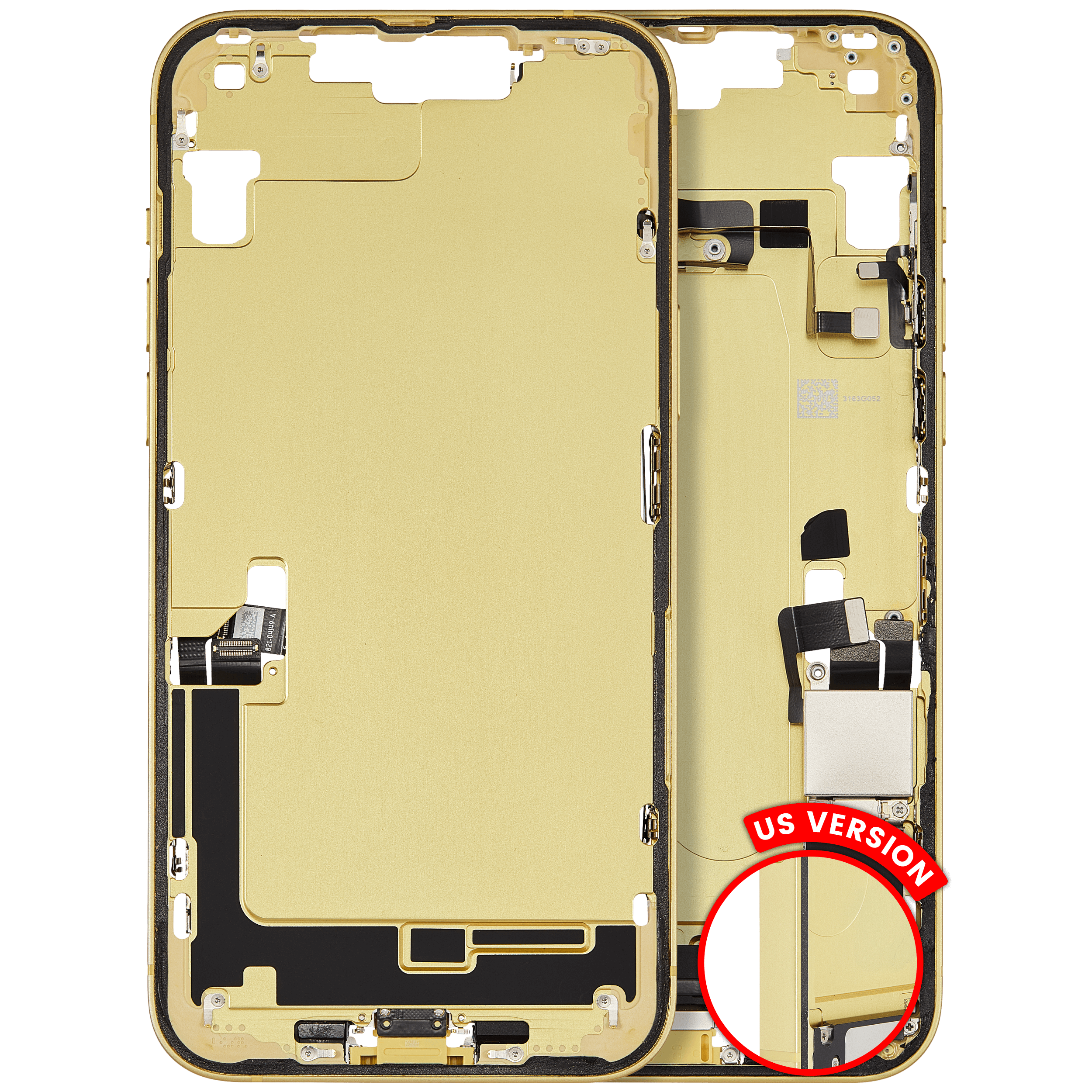 Midframe/Rahmen m. Ladebuchse-Flex f. iPhone 14 Plus Gelb OEM A