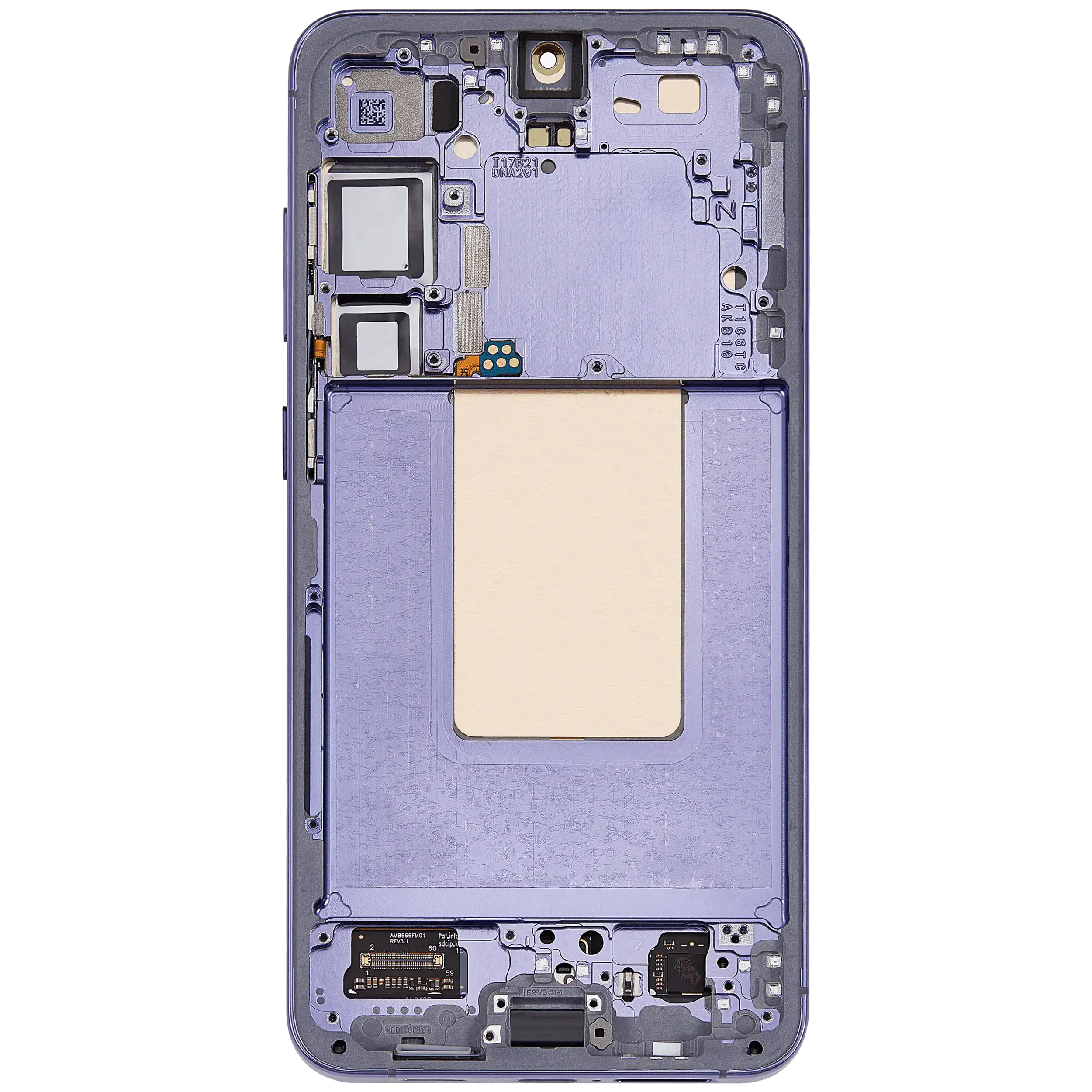 OLED-Display mit Rahmen für Samsung Galaxy S24 Plus 5G (US & Internationale Version) (gebrauchter OEM-Ausbau, Qualität B/C) (Cobalt Violet)