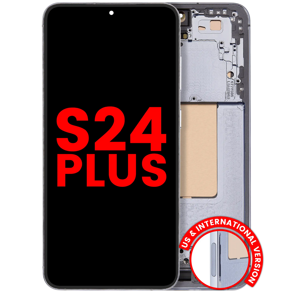 OLED Display with Frame Compatible for Samsung Galaxy S24 Plus 5G (US & International Version) (Aftermarket Plus) (Sapphire Blue)