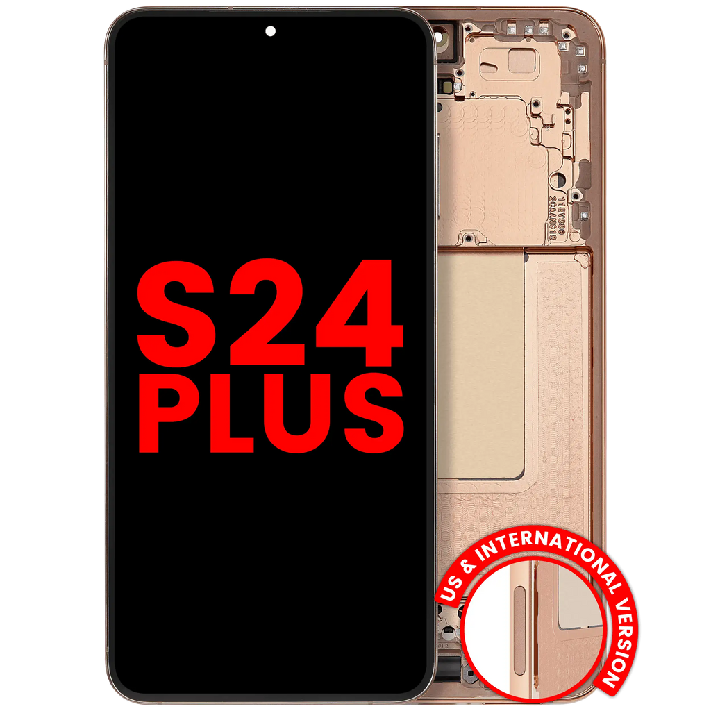 OLED-Display mit Rahmen für Samsung Galaxy S24 Plus (Sandstone Orange, Aftermark