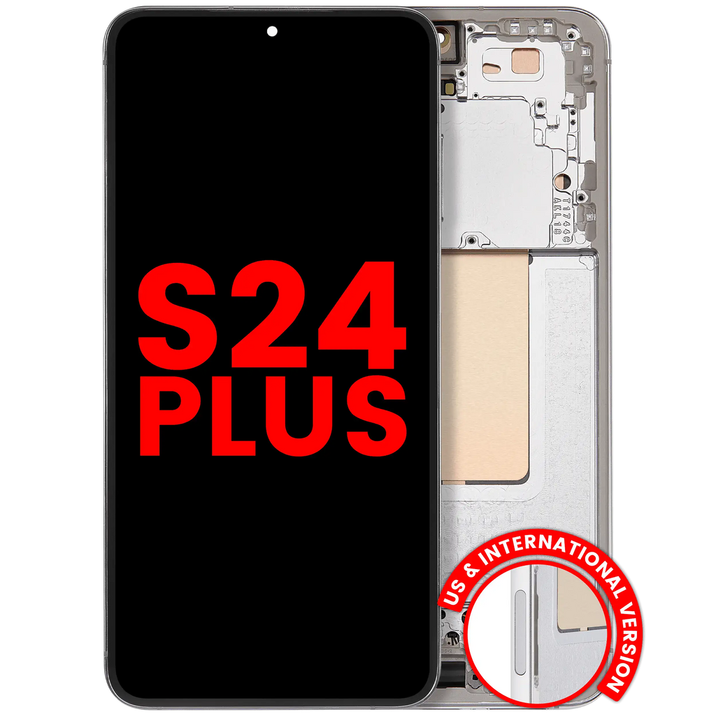 OLED Display with Frame for Samsung Galaxy S24 Plus 5G (US & International) – Marble Gray (Aftermarket Plus)