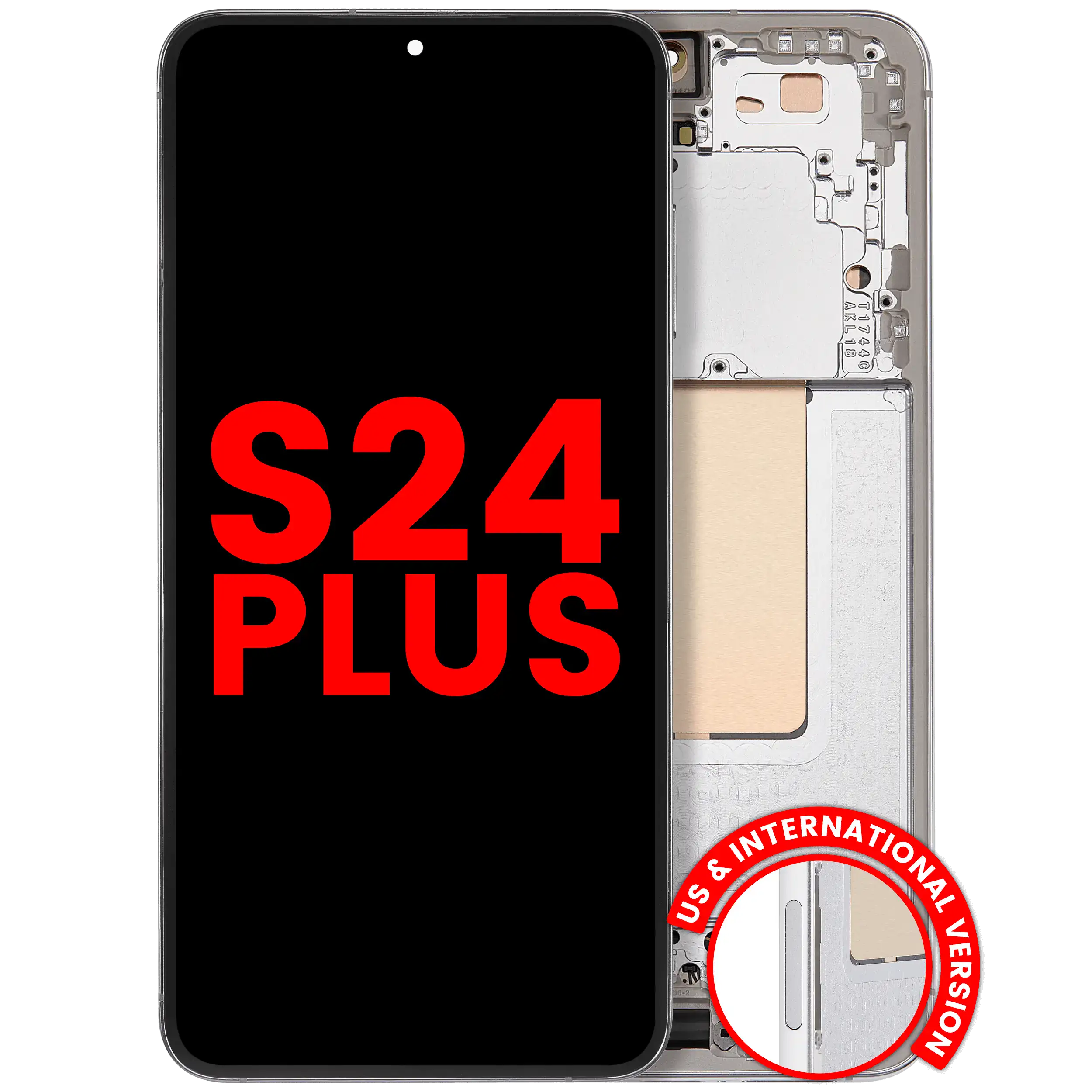 OLED Display with Frame for Samsung Galaxy S24 Plus 5G (US & International) – Marble Gray (Aftermarket Plus)