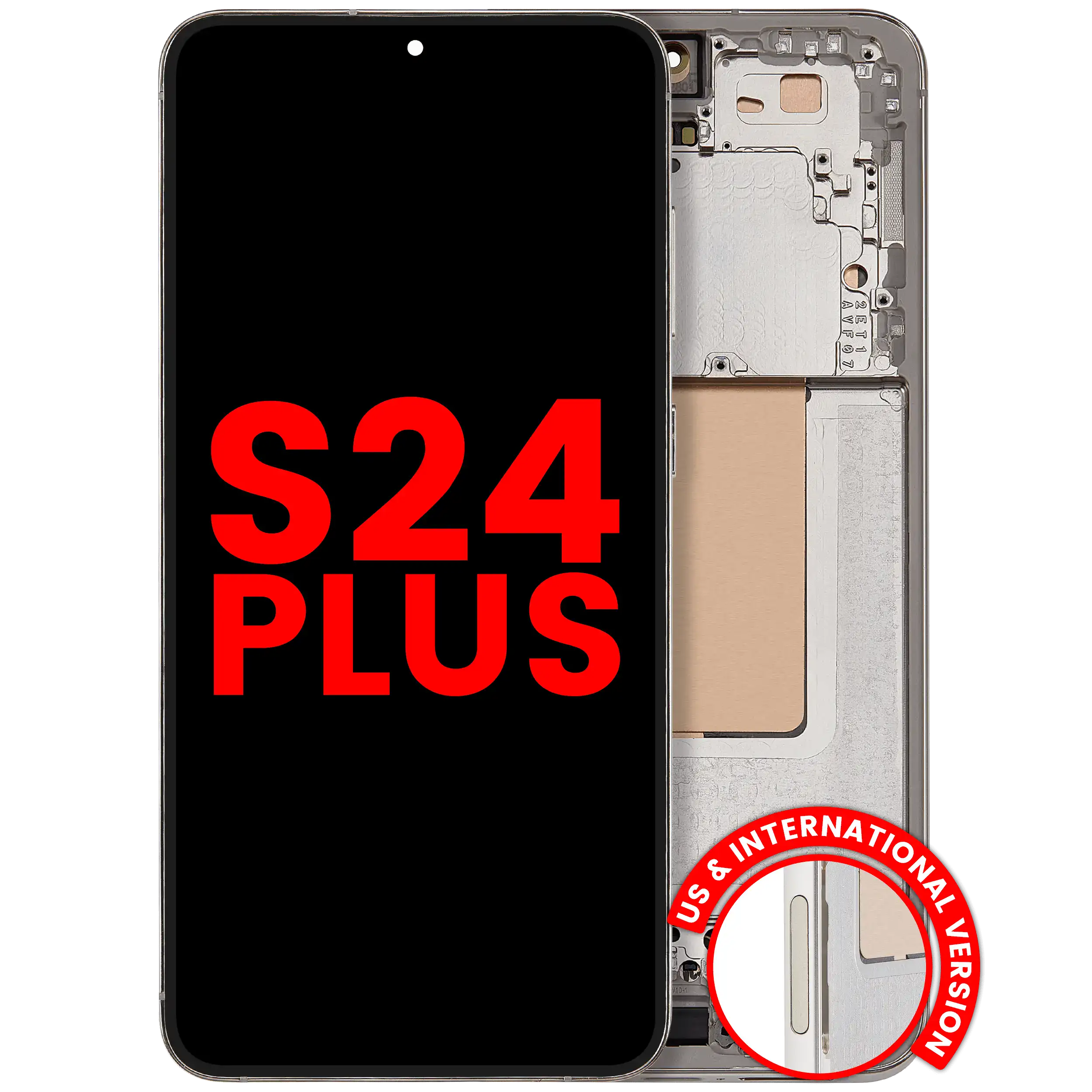 OLED-Display mit Rahmen für Samsung Galaxy S24 Plus Aftermarket Plus Amber Yello