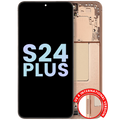 OLED-Display mit Rahmen für Samsung Galaxy S24 Plus - Sandstone Orange (Svc Pack