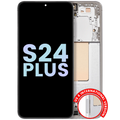 OLED-Display mit Rahmen für Samsung Galaxy S24 Plus, Service Pack, Marmorgrau