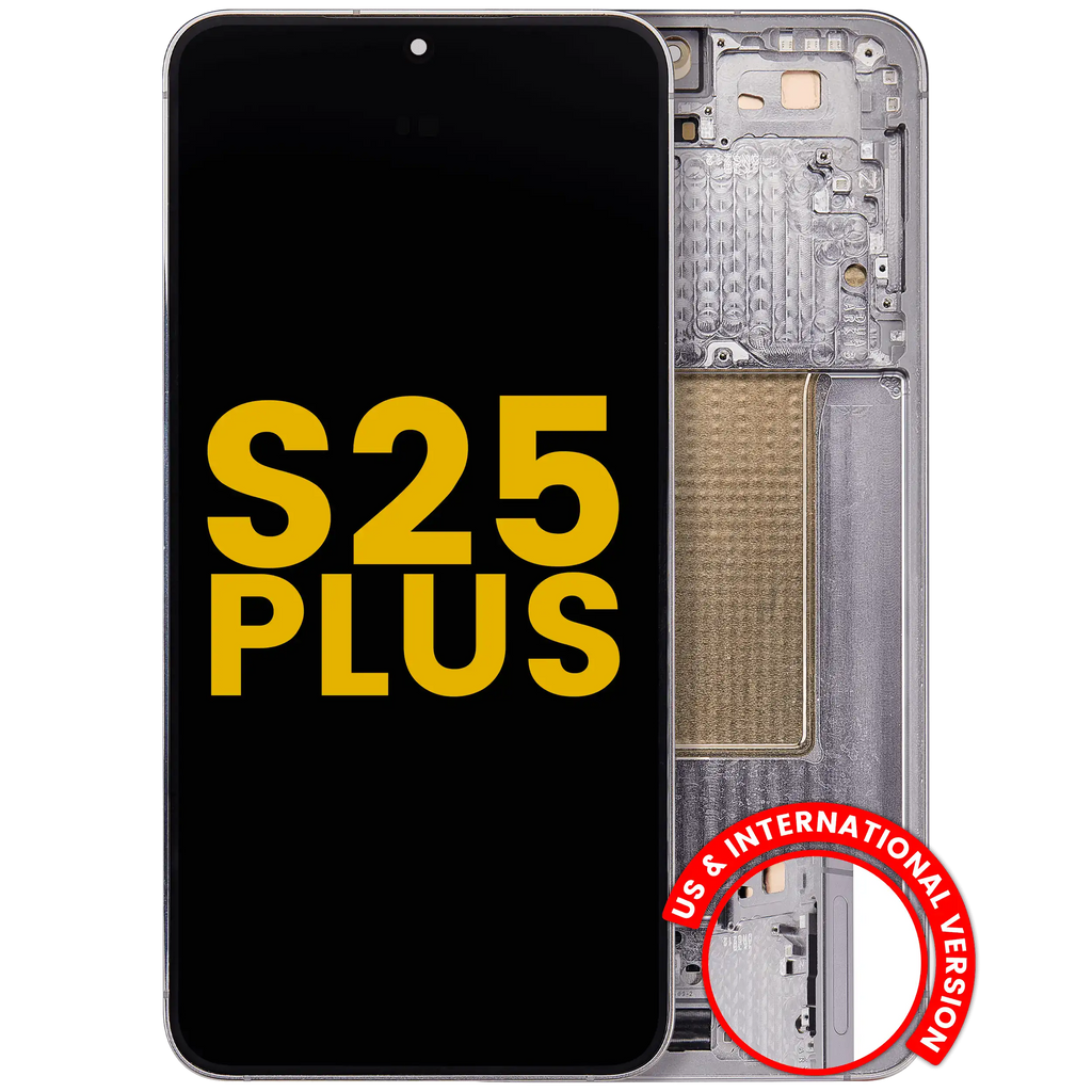 OLED Display with Frame for Samsung Galaxy S25 Plus 5G (US & International Version) (Refurbished) (Silver Shadow)