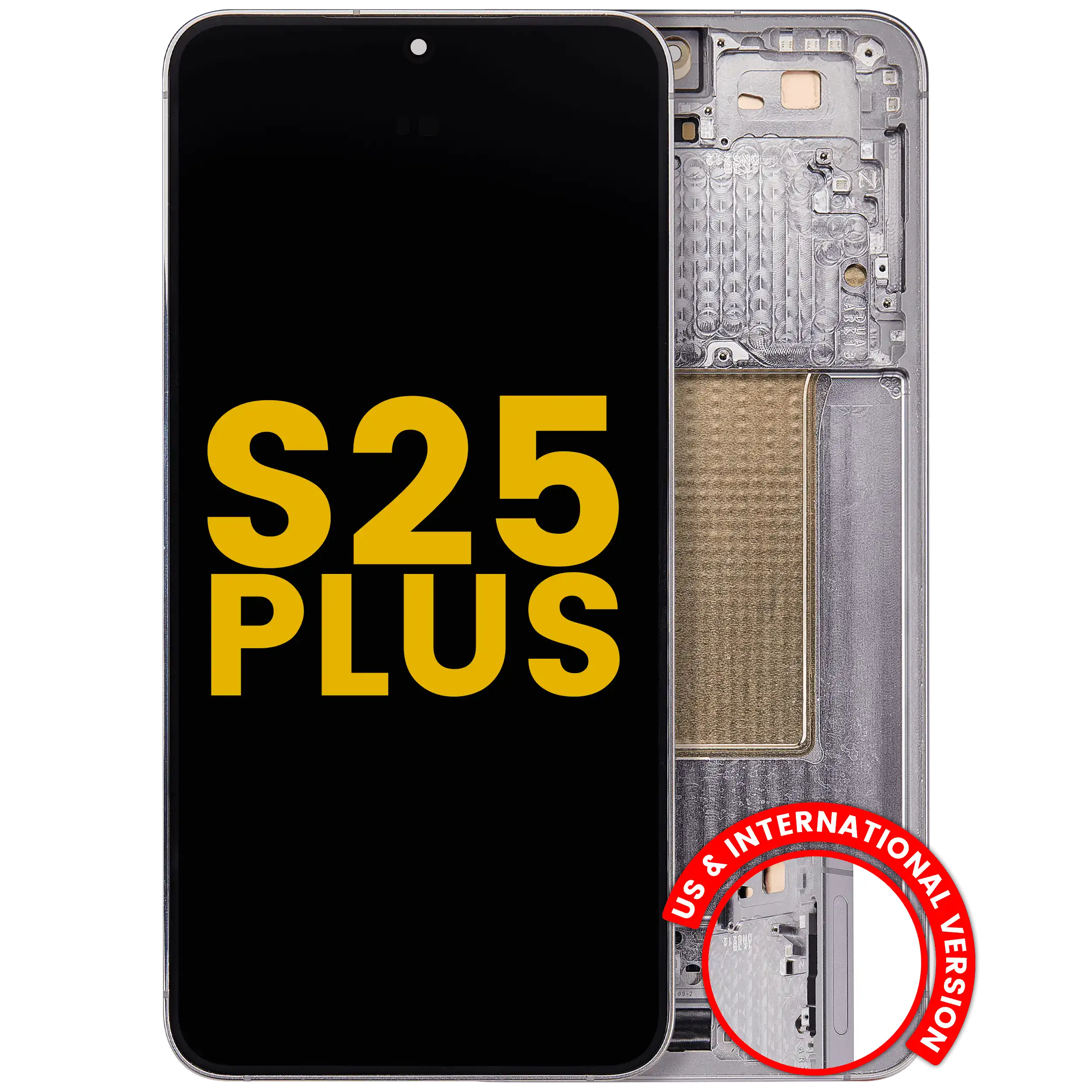OLED Display with Frame for Samsung Galaxy S25 Plus 5G (US & International Version) (Refurbished) (Silver Shadow)