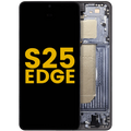 OLED-Display mit Rahmen für Samsung Galaxy S25 Edge (Refurb.) (Titanium Jetblack