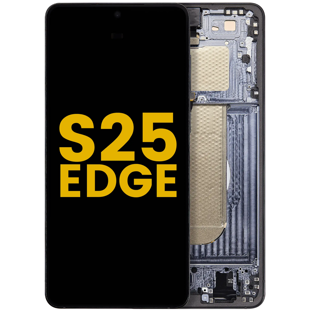 OLED Display with Frame for Samsung Galaxy S25 Edge (Refurbished) (Titanium Jet Black)