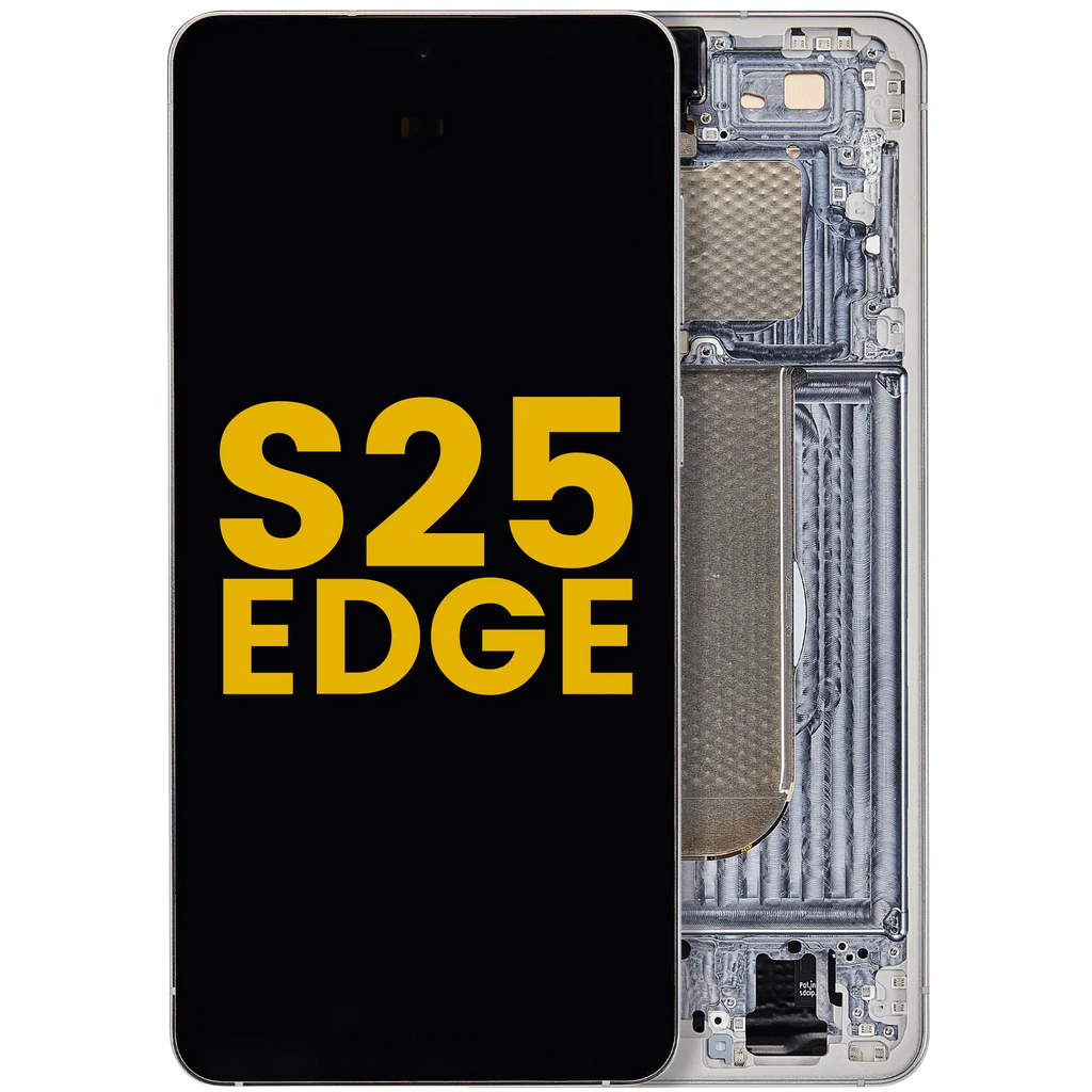 OLED Display with Frame for Samsung Galaxy S25 Edge (Refurbished) (Titanium Silver)