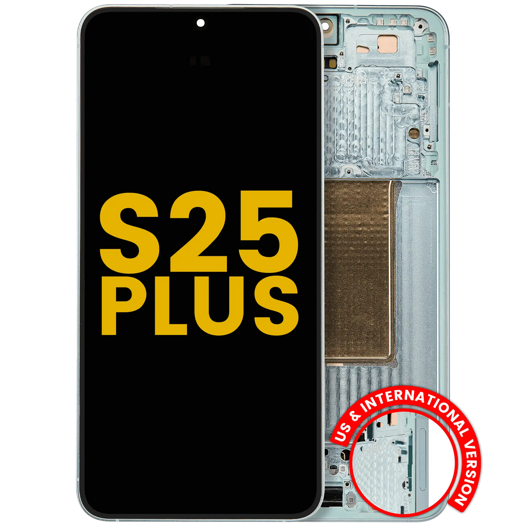 OLED Display with Frame for Samsung Galaxy S25 Plus 5G (US & International Version) (Refurbished) (Mint)