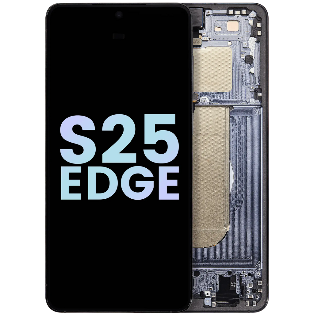 OLED-Display mit Rahmen f. Samsung S25 Edge (Service Pack) Titan Jetblack