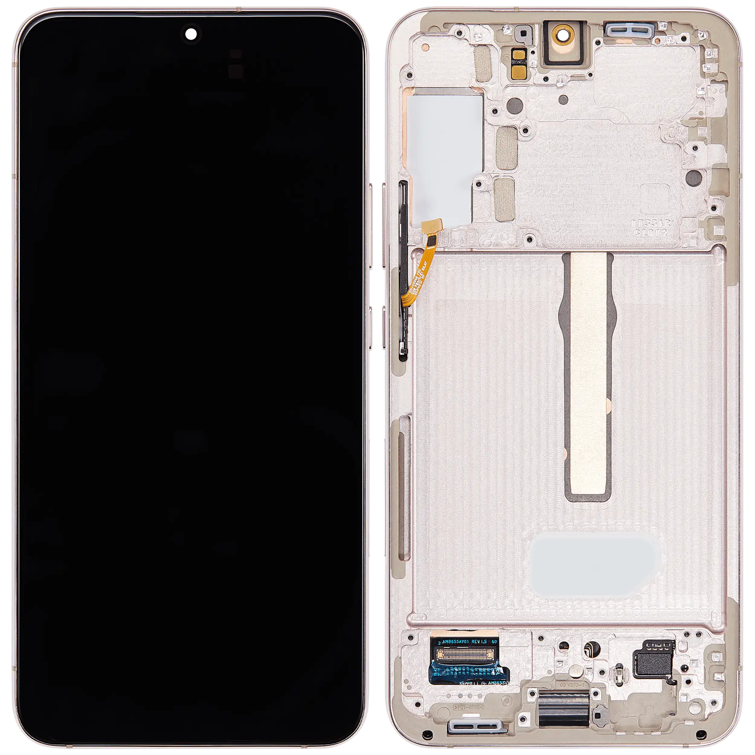 OLED-Display mit Rahmen für Samsung Galaxy S22 Plus 5G (Blemish: Qualität A) (Pink Gold)