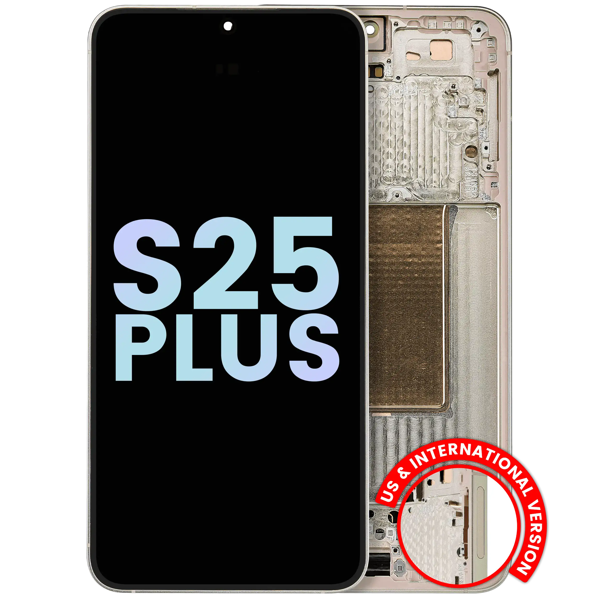 OLED-Display mit Rahmen für Samsung Galaxy S25 Plus - Pink Gold (Service Pack)