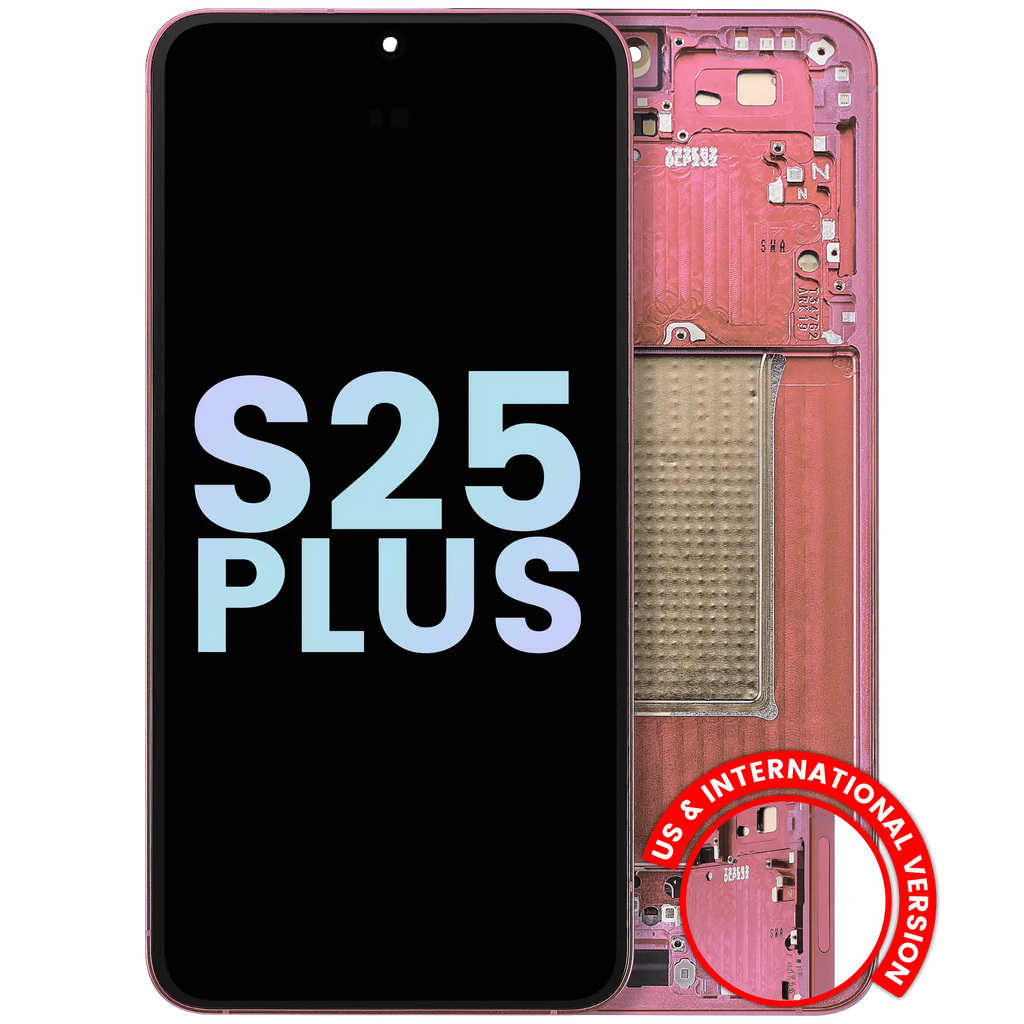 OLED Display with Frame for Samsung Galaxy S25 Plus 5G (US & International Version) (Service Pack) (Coral Red)