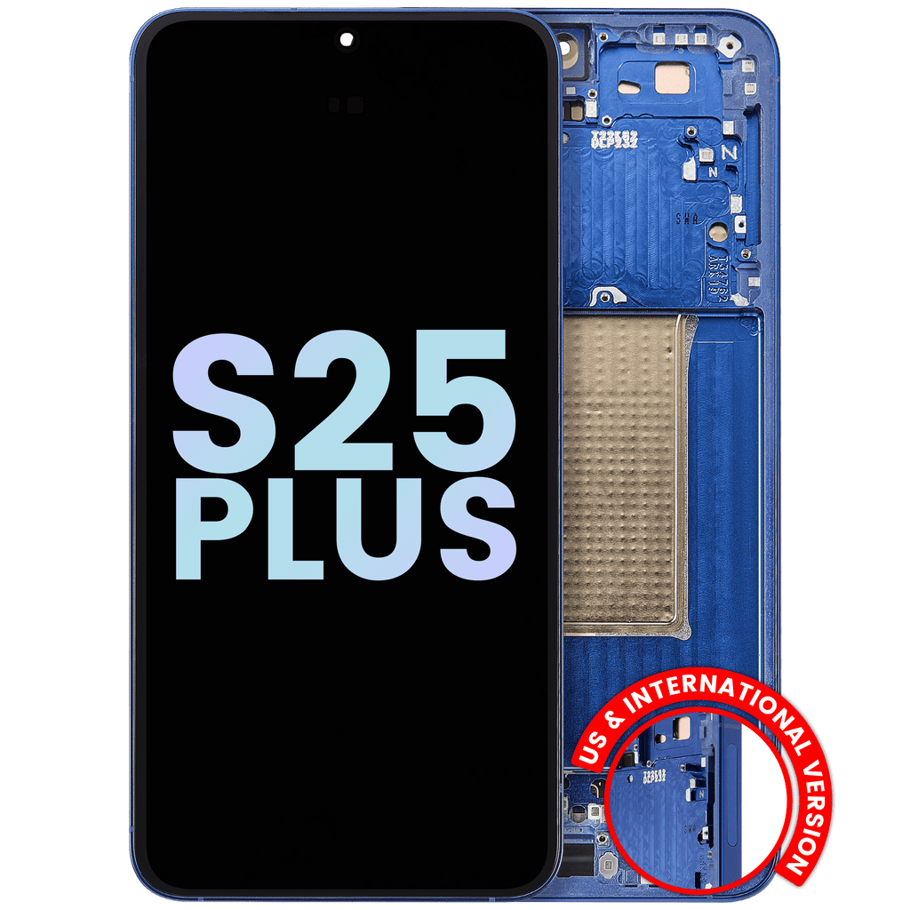 OLED-Display mit Rahmen für Samsung Galaxy S25 Plus, Navy (Service Pack)