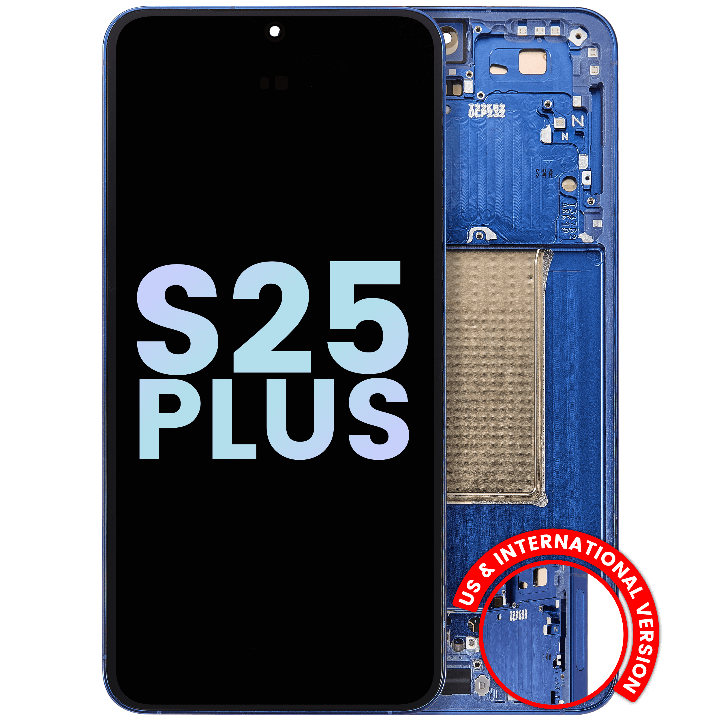 OLED-Display mit Rahmen für Samsung Galaxy S25 Plus, Navy (Service Pack)