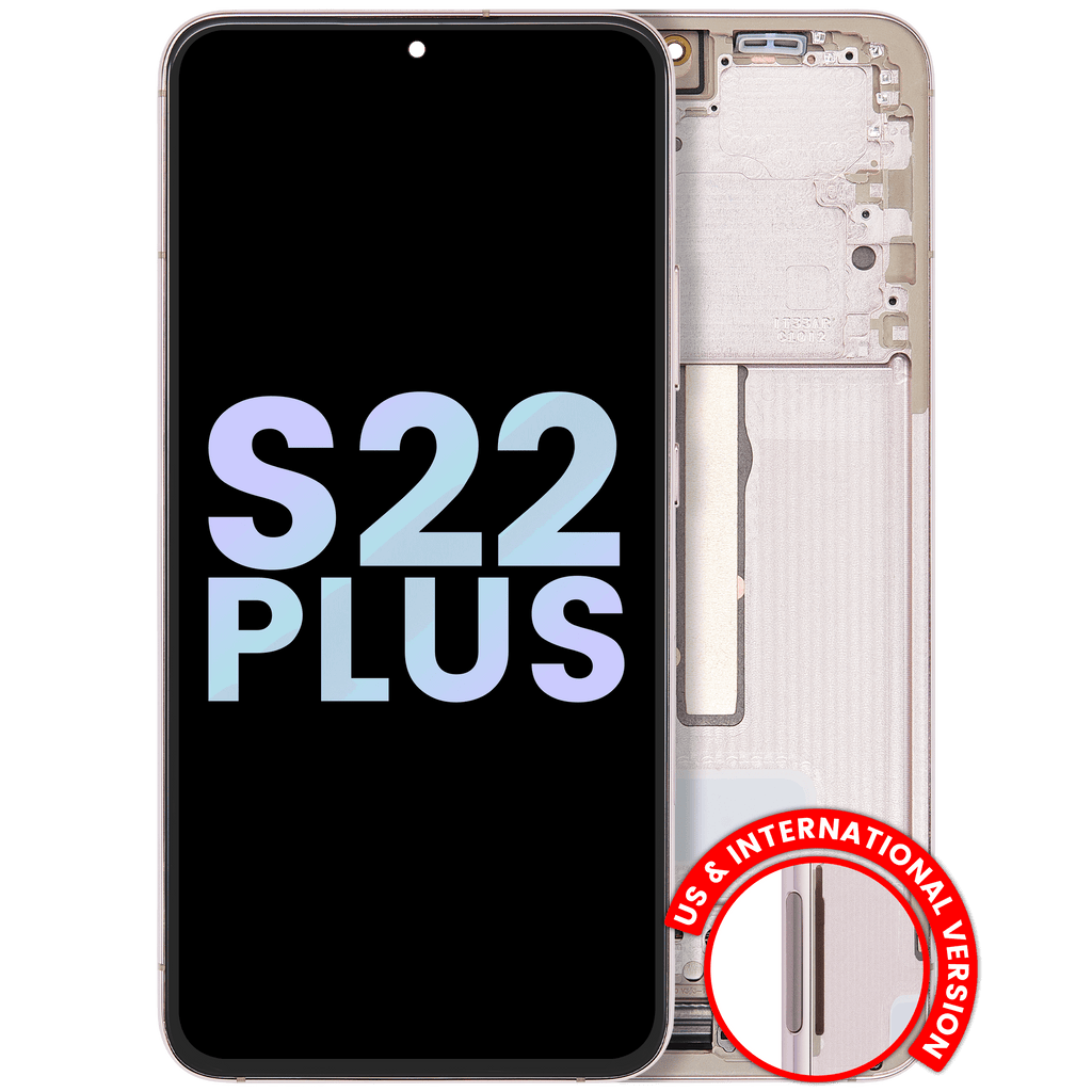 OLED-Display mit Rahmen für Samsung Galaxy S22 Plus 5G (Svc Pack) (Pink Gold)