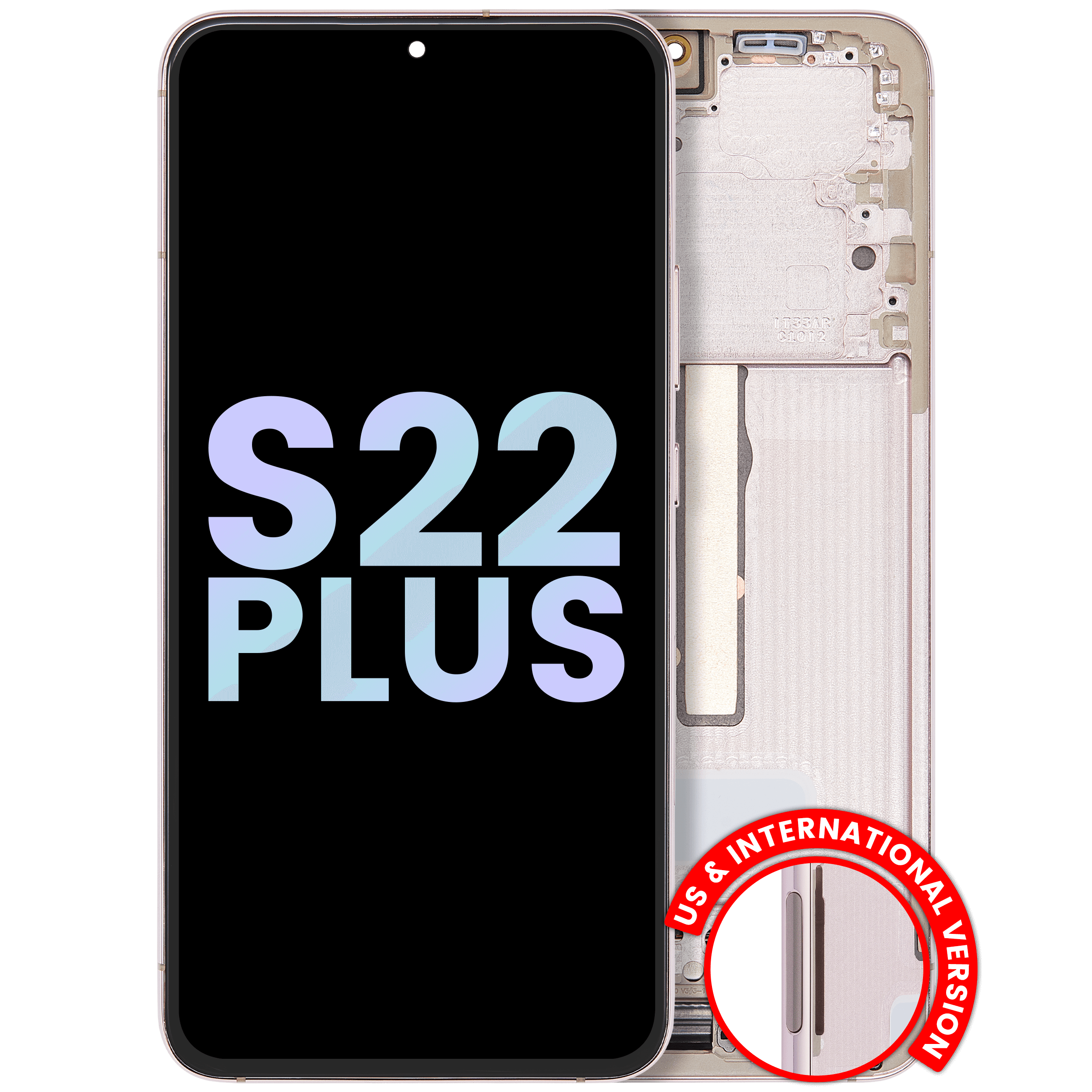 OLED-Display mit Rahmen für Samsung Galaxy S22 Plus 5G (Svc Pack) (Pink Gold)