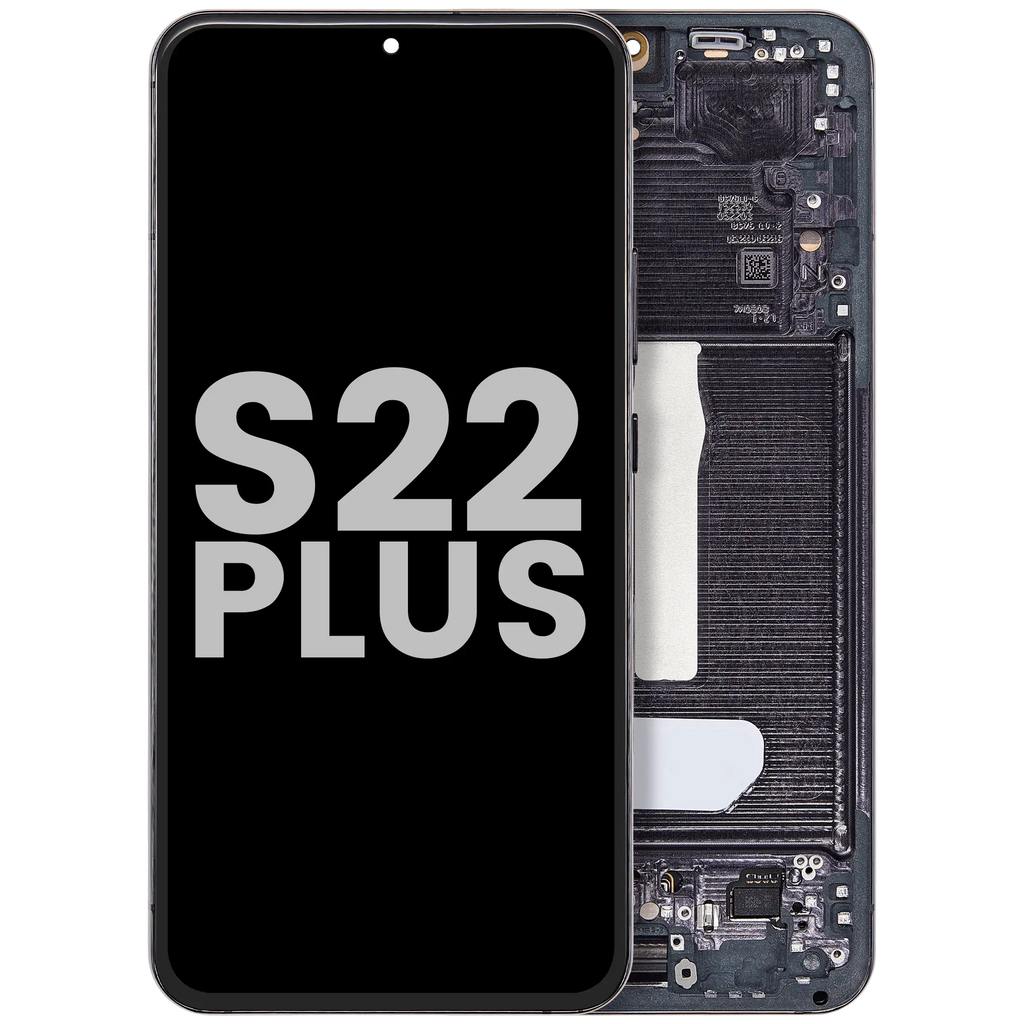 OLED Display with Frame for Samsung Galaxy S22 Plus 5G – Phantom Black (Used OEM Part, Quality B/C)
