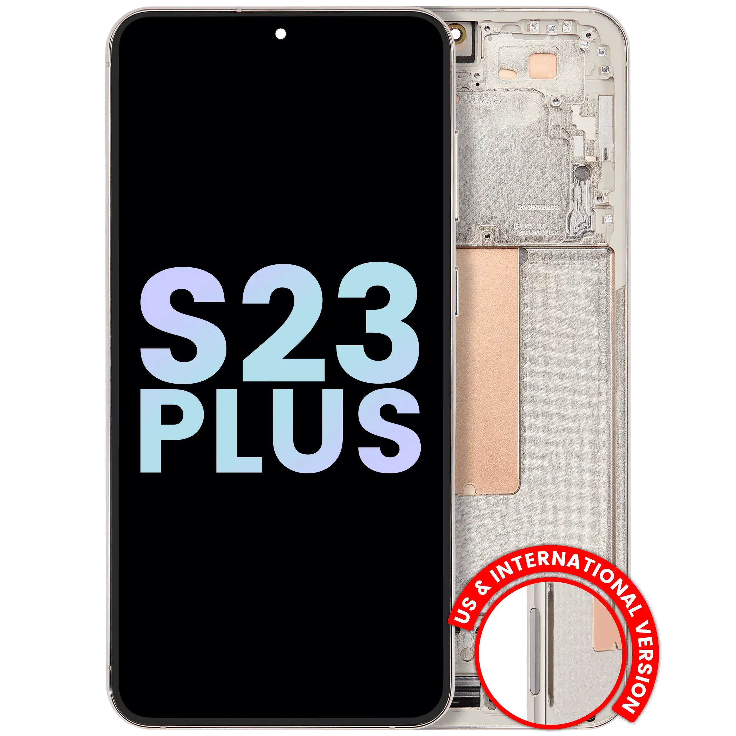 OLED-Display mit Rahmen Samsung Galaxy S23 Plus Cream Service Pack