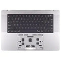 Top Case mit Akku und Tastatur (ISO Schweizer Französisch) für MacBook Pro 16" A2485 (2021) (Original OEM) (Space Grau)