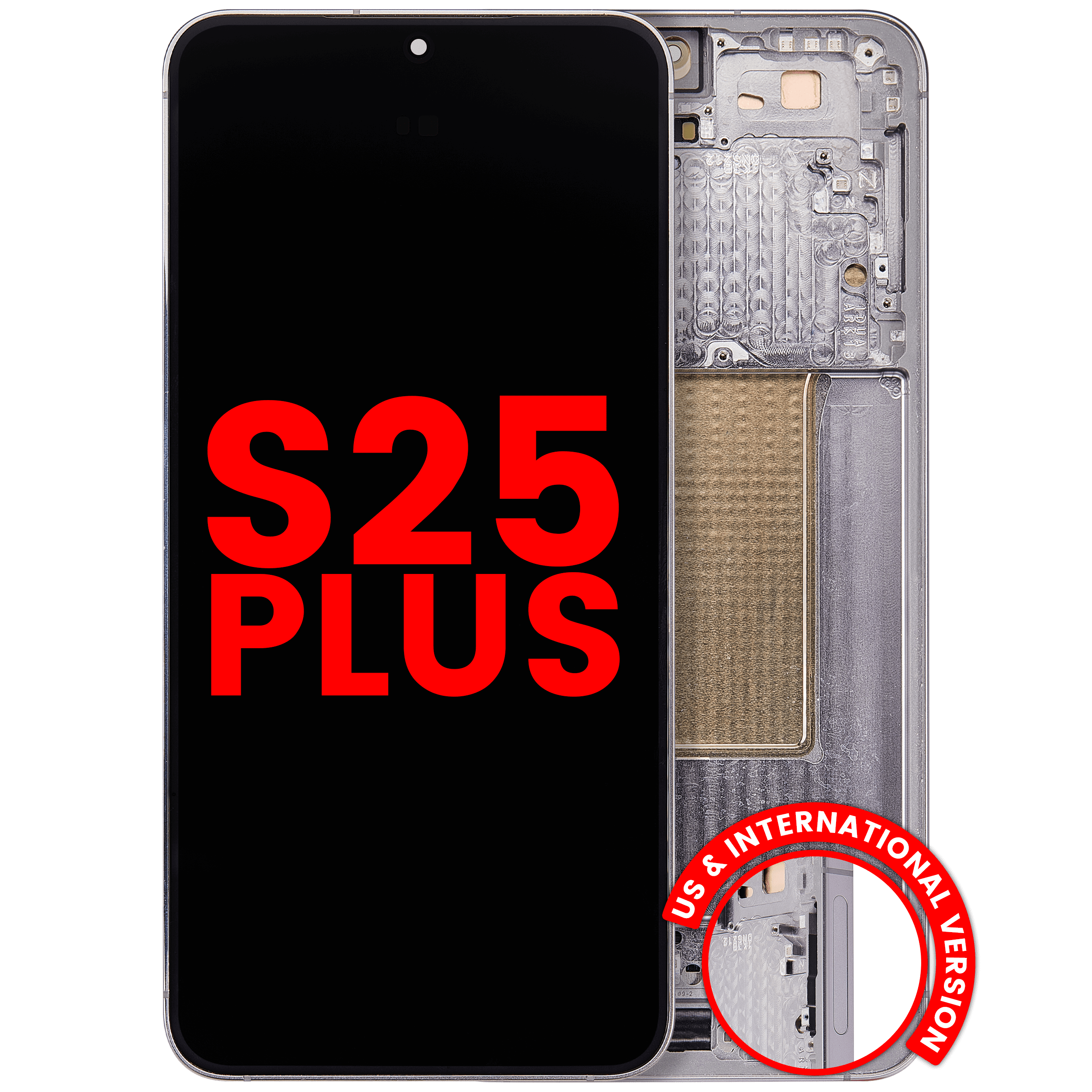 OLED Display with Frame for Samsung Galaxy S25 Plus 5G (US & International Version) (Aftermarket Plus) (Silver Shadow)