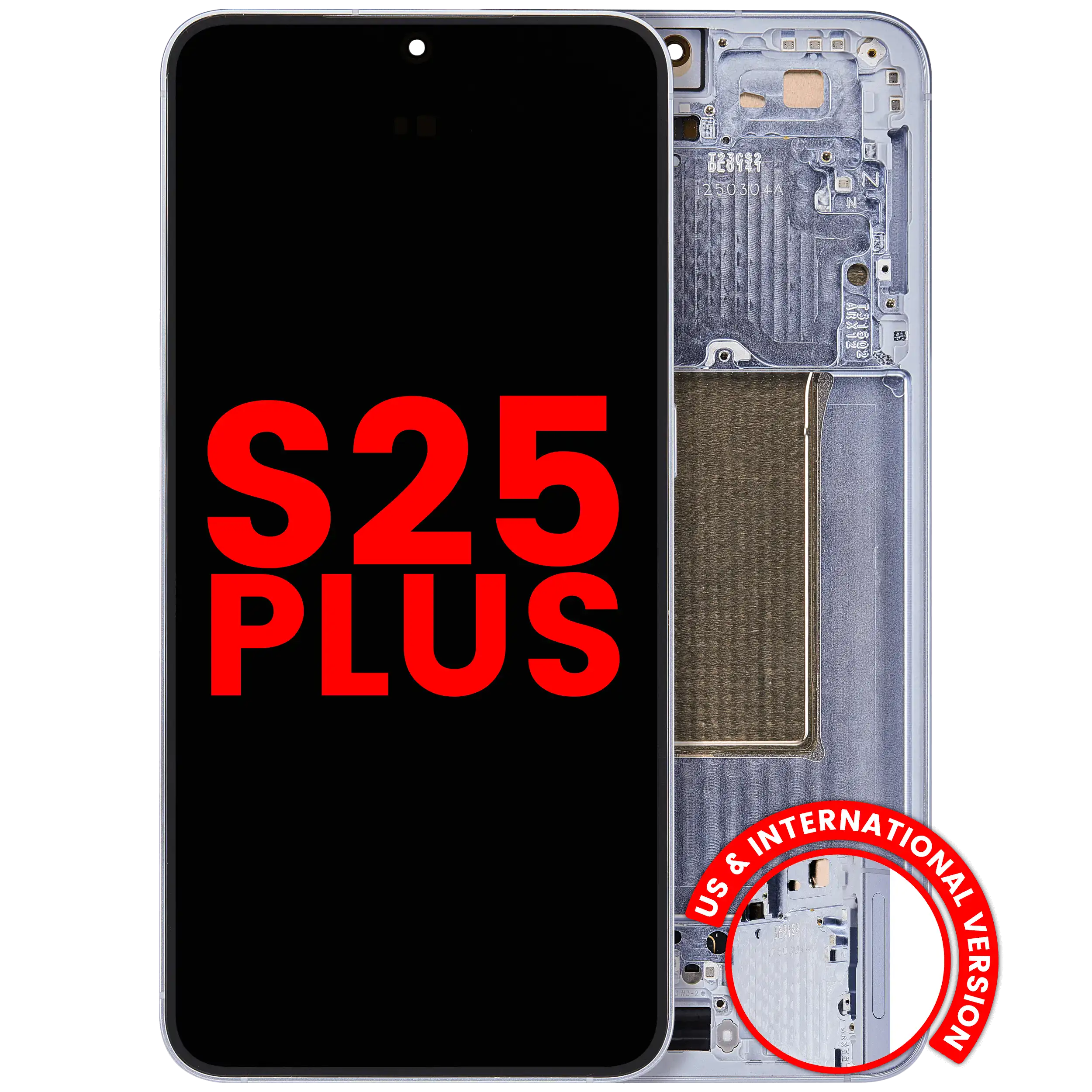 OLED-Display mit Rahmen für Samsung Galaxy S25 Plus, Icy Blue (Aftermarket+)