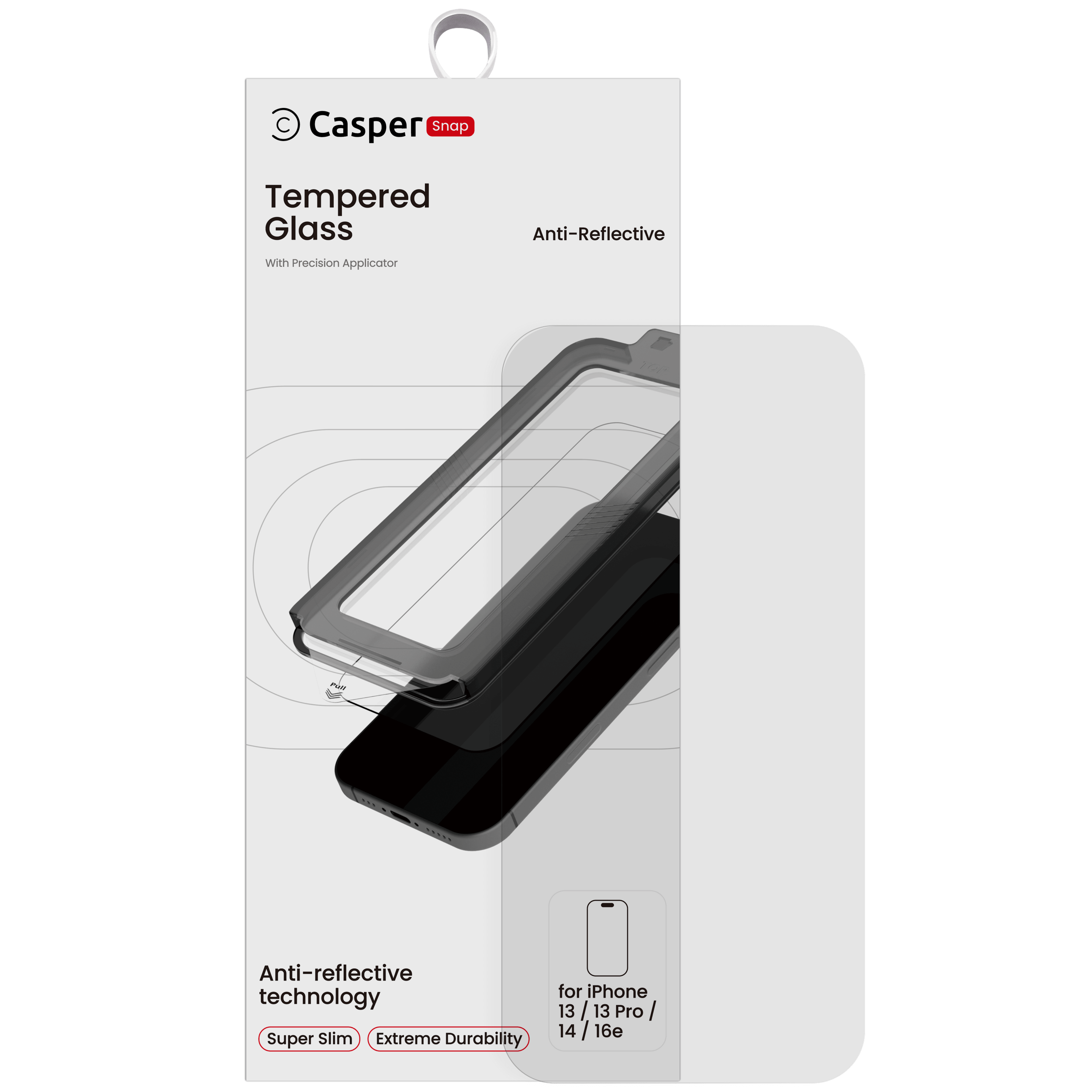 Casper Snap Hartglas AR Clear für iPhone 13/13 Pro/14/16e