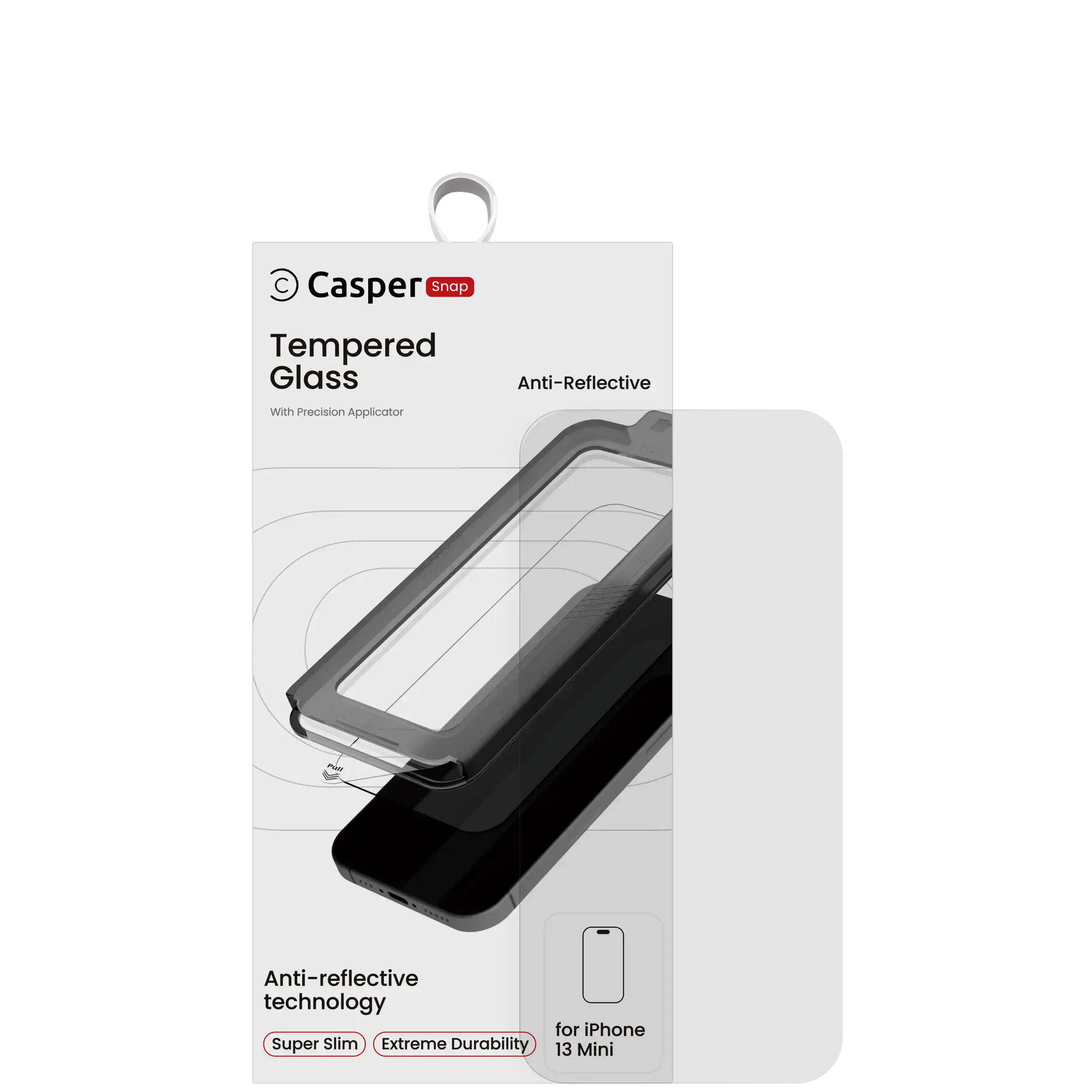Casper Snap Temperglas für iPhone 13 Mini (Retail Pack) (AR Clear)