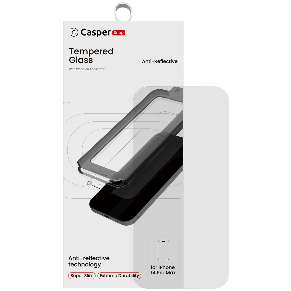 Casper Snap Tempered Glass for iPhone 14 Pro Max (Retail Pack) (AR Clear)