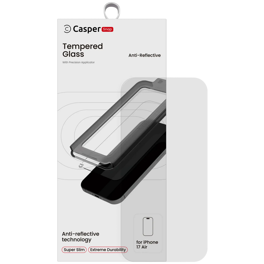 Casper Snap Tempered Glas (AR Clear) für iPhone 16e (Retail Pack)