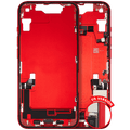 Midframe/Frame with Charging Port Flex and Small Parts for iPhone 14 (US Version) (Used OEM Pull, Quality B) (Red)