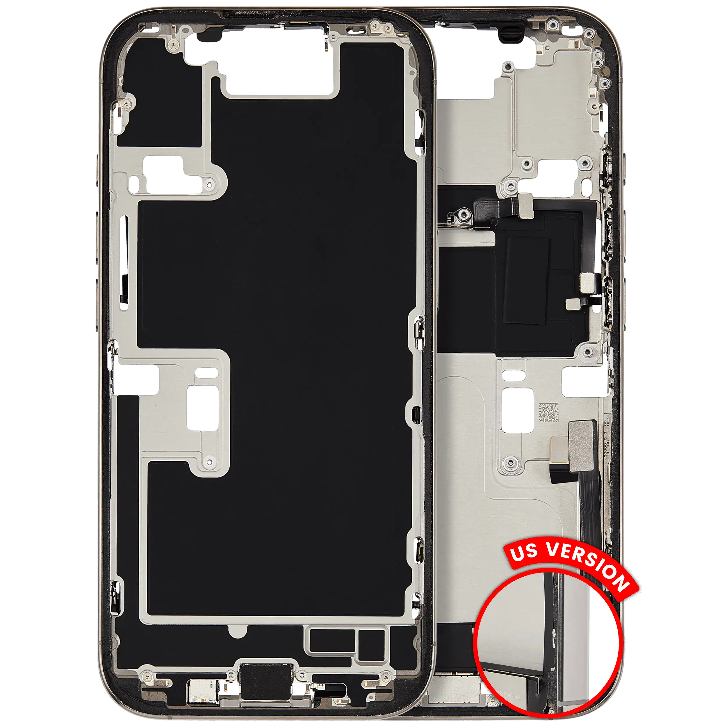 Midframe/Rahmen mit Ladebuchse+Teile iPhone 16 Pro Natural Titan OEM C