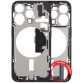 Midframe/Frame with Charging Port Flex & Small Parts for iPhone 15 Pro (EU/Global) (Used OEM Pull, Quality B) (Black Titanium)