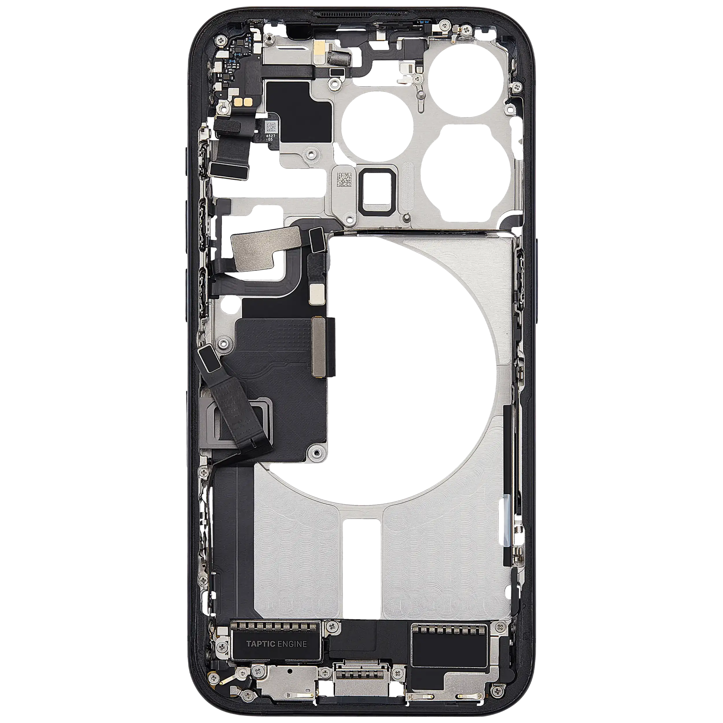Midframe/Frame with Charging Port Flex and Small Parts for iPhone 15 Pro (EU/Global) - Used OEM Pulled, Grade A - Blue Titanium