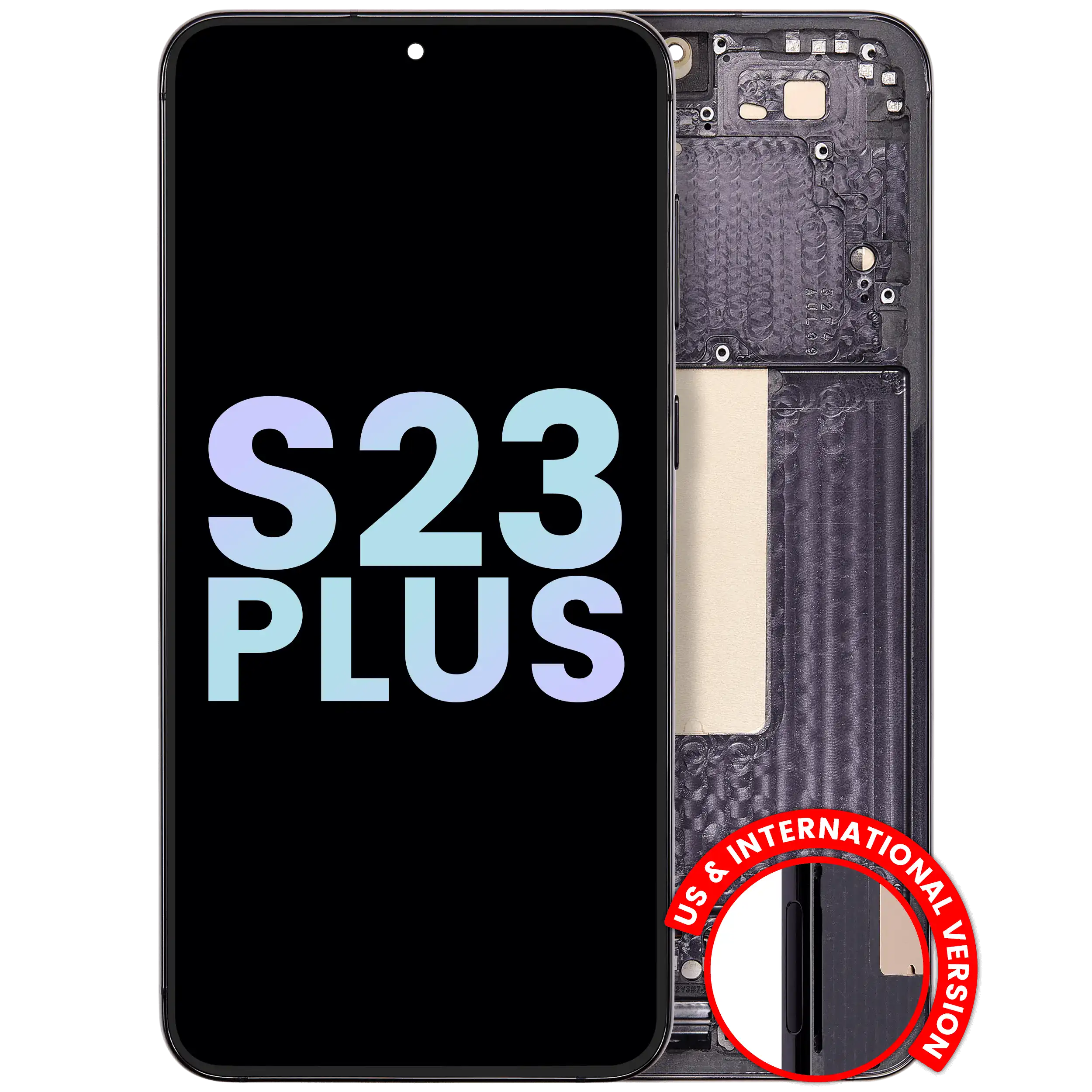 OLED Display with Frame for Samsung Galaxy S23 Plus 5G (US & International) (Service Pack) (Phantom Black)